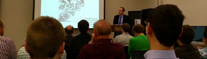 Prof. Rob MacDougall speaking at the 2012 Graduate Conference.